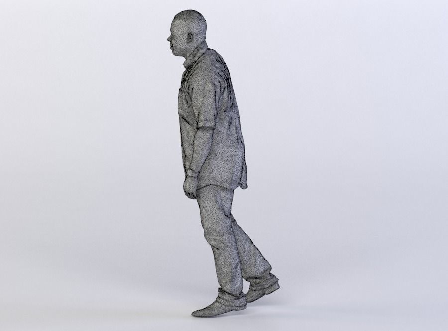 Ray 0132 Man in a shirt walking 3D model_5