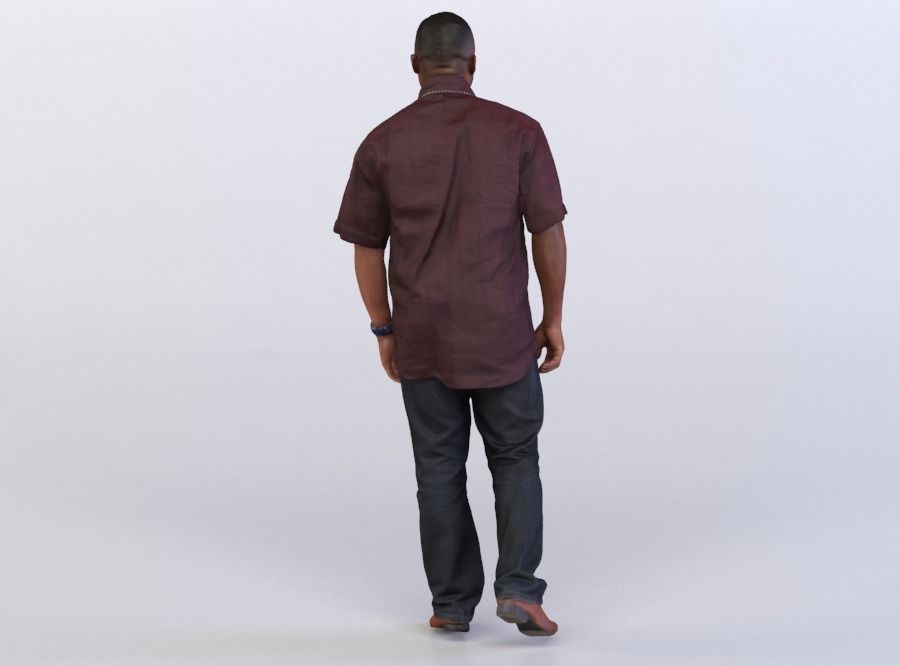 Ray 0132 Man in a shirt walking 3D model_2