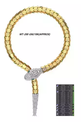 Bvlgari Serpenti Necklace SET 3D MODEL