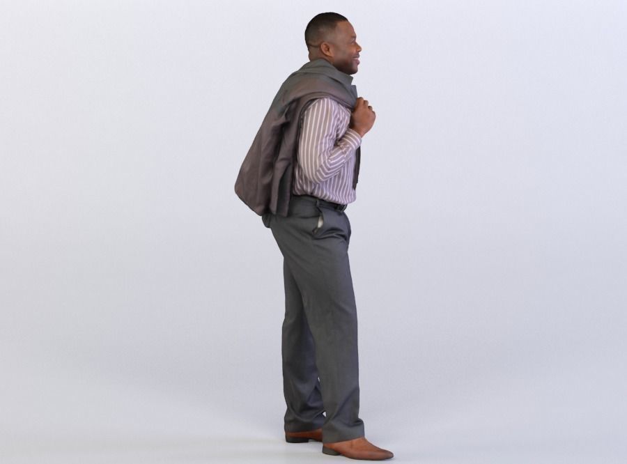 Ray 0134 Man holding suit jacket over shoulder 3D model_3