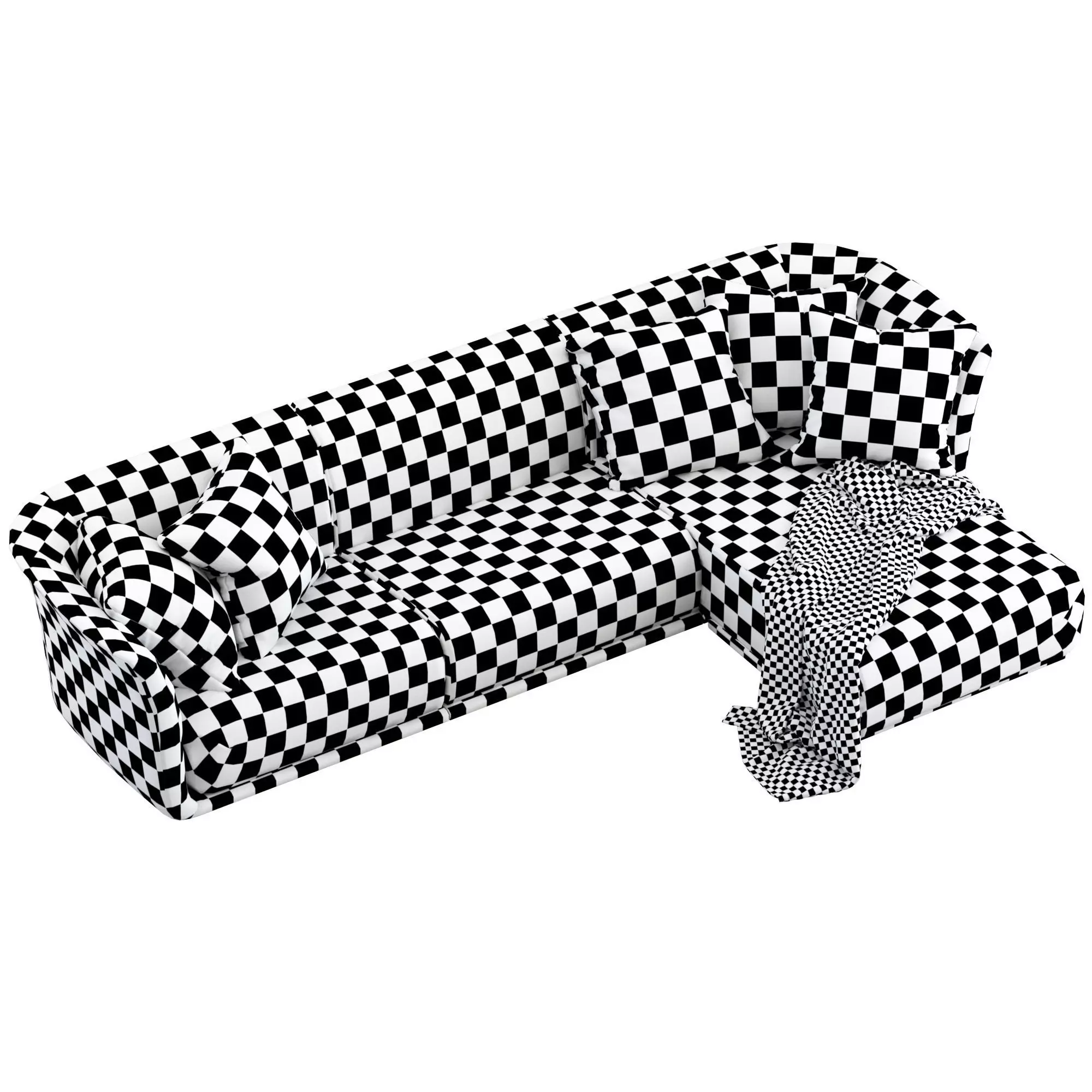 Vondom Suave 3 seater Sofa with Chaise 3D model_6