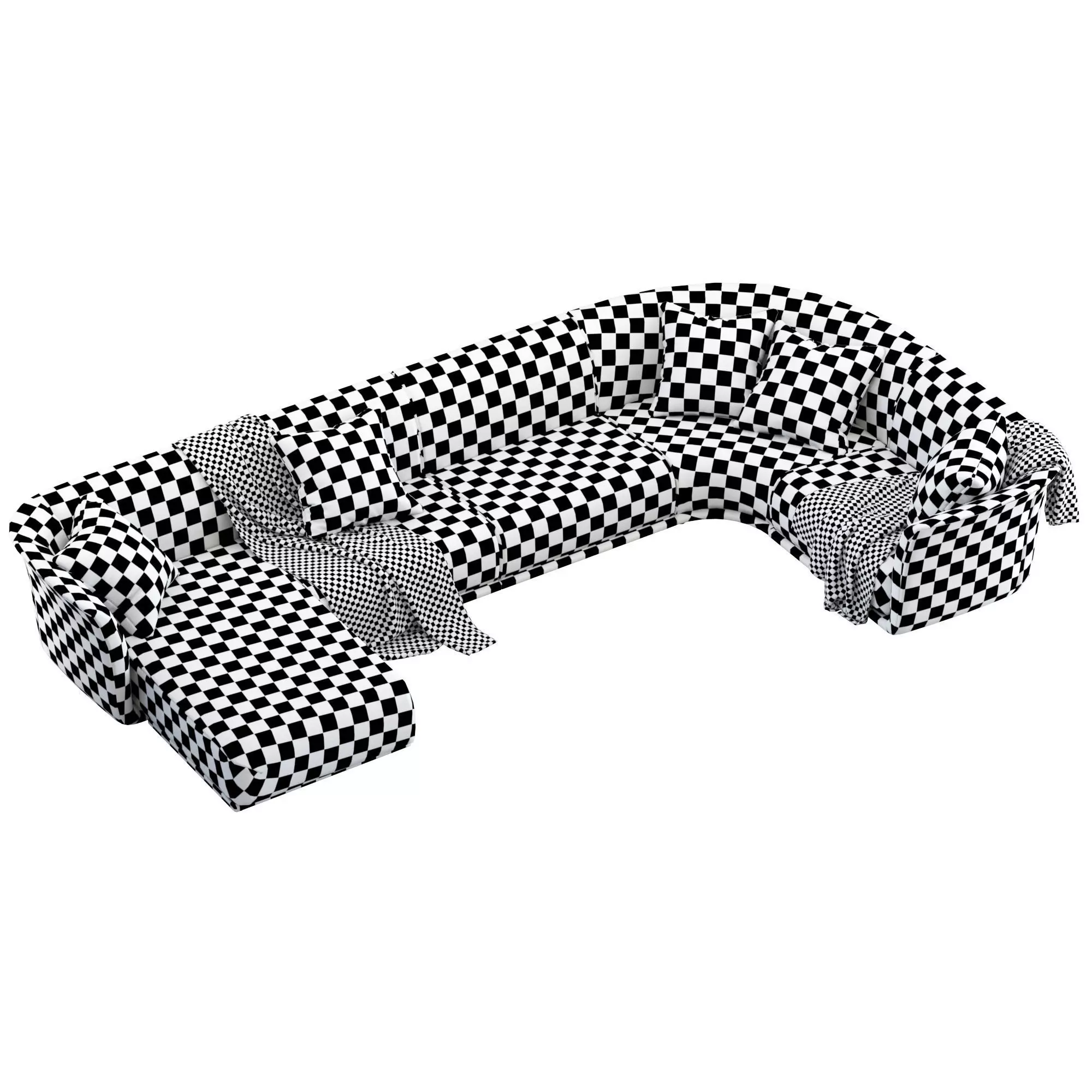 Vondom Suave 5 seater Sofa with Chaise 3D model_6