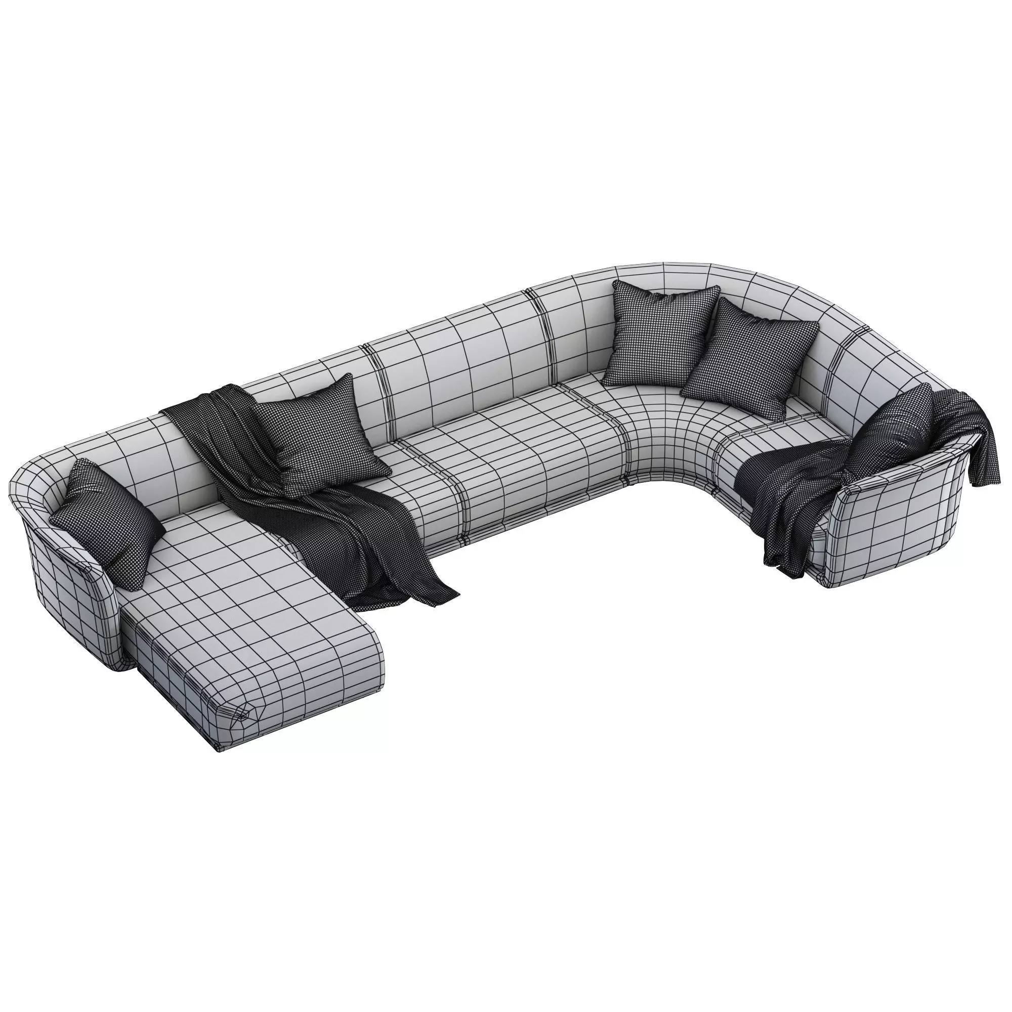 Vondom Suave 5 seater Sofa with Chaise 3D model_5