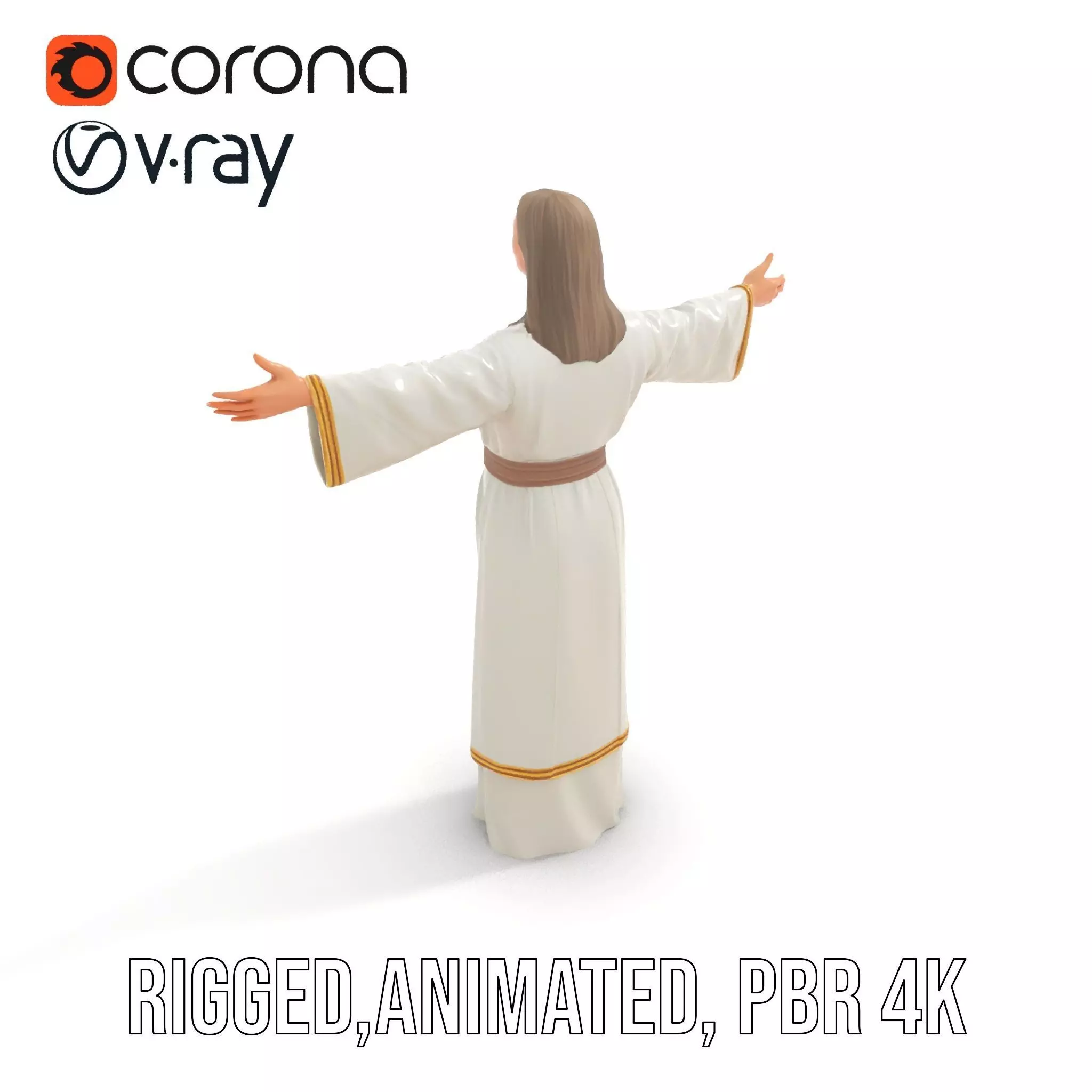 Serene Sage Robe model pack Low-poly 3D model_24