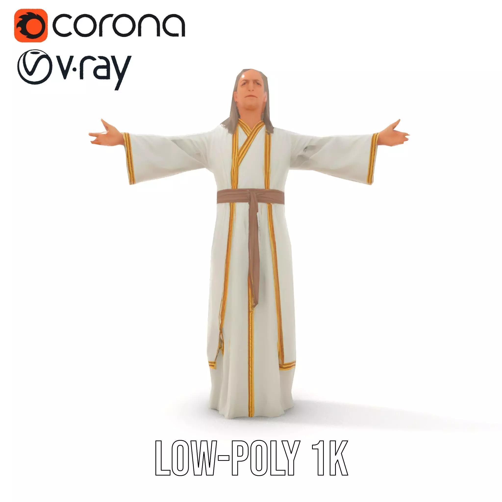 Serene Sage Robe model pack Low-poly 3D model_29