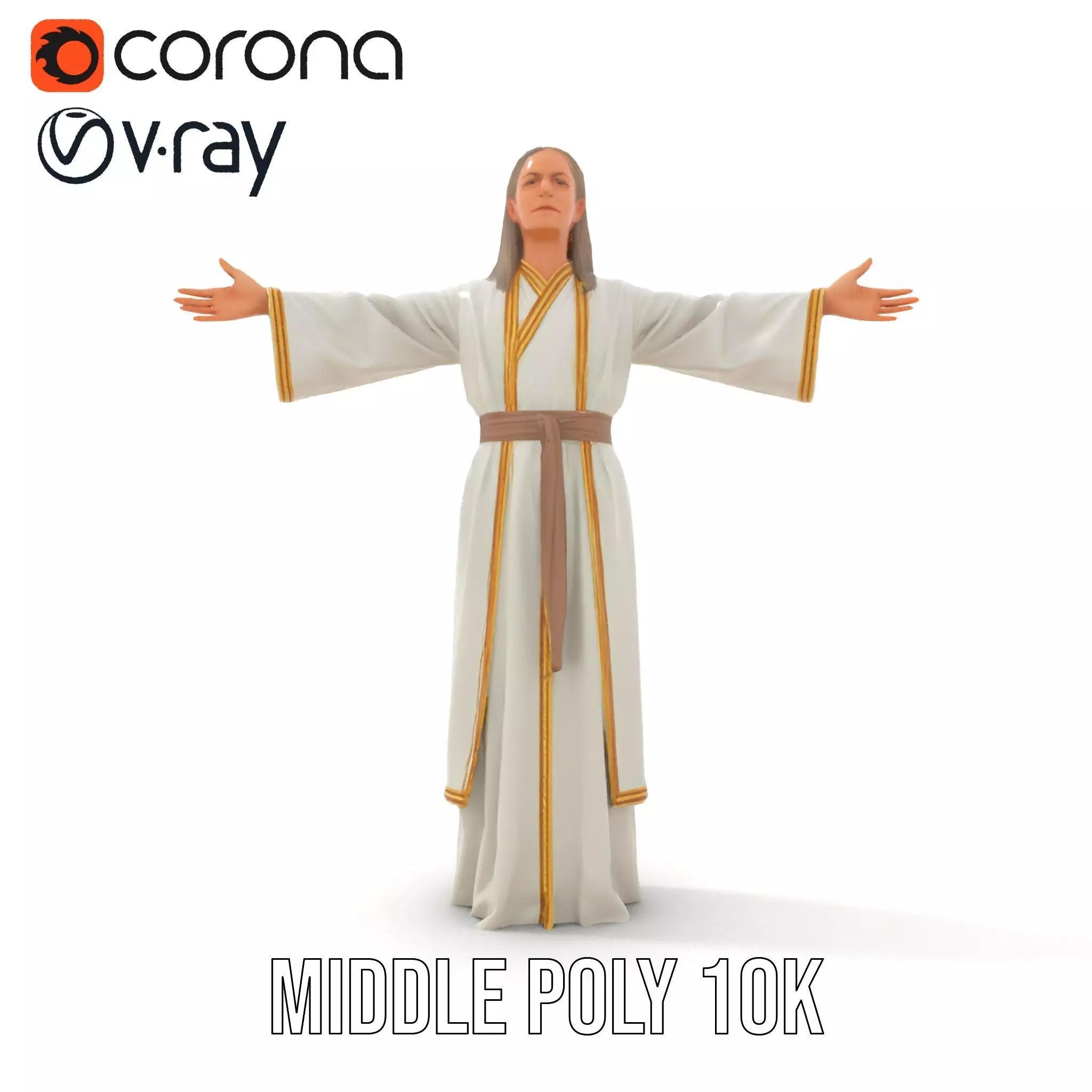 Serene Sage Robe model pack Low-poly 3D model_9