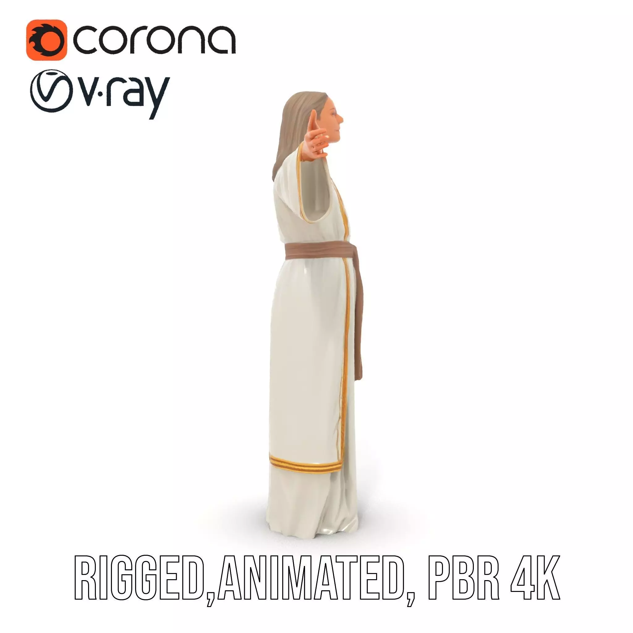 Serene Sage Robe model pack Low-poly 3D model_33