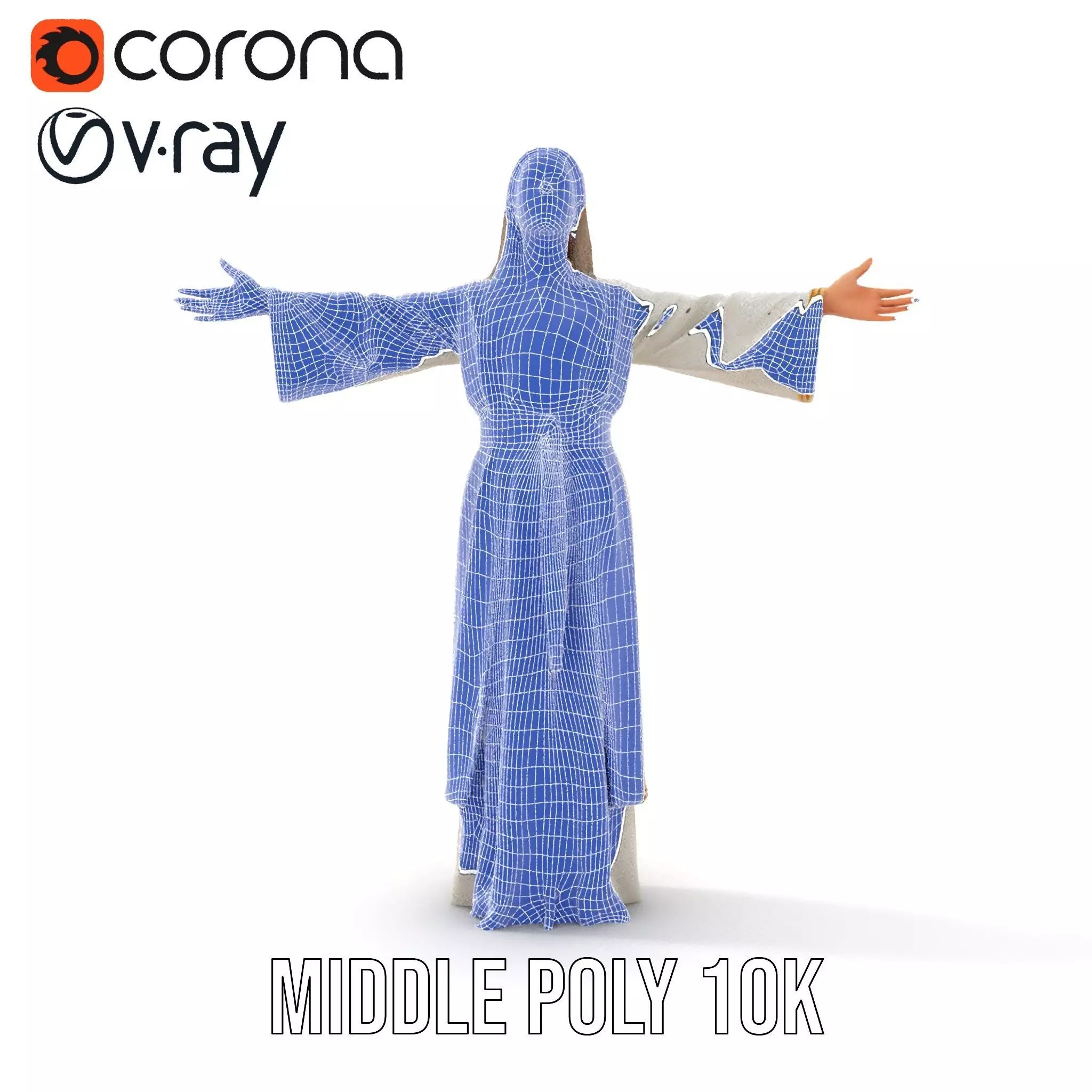 Serene Sage Robe model pack Low-poly 3D model_12