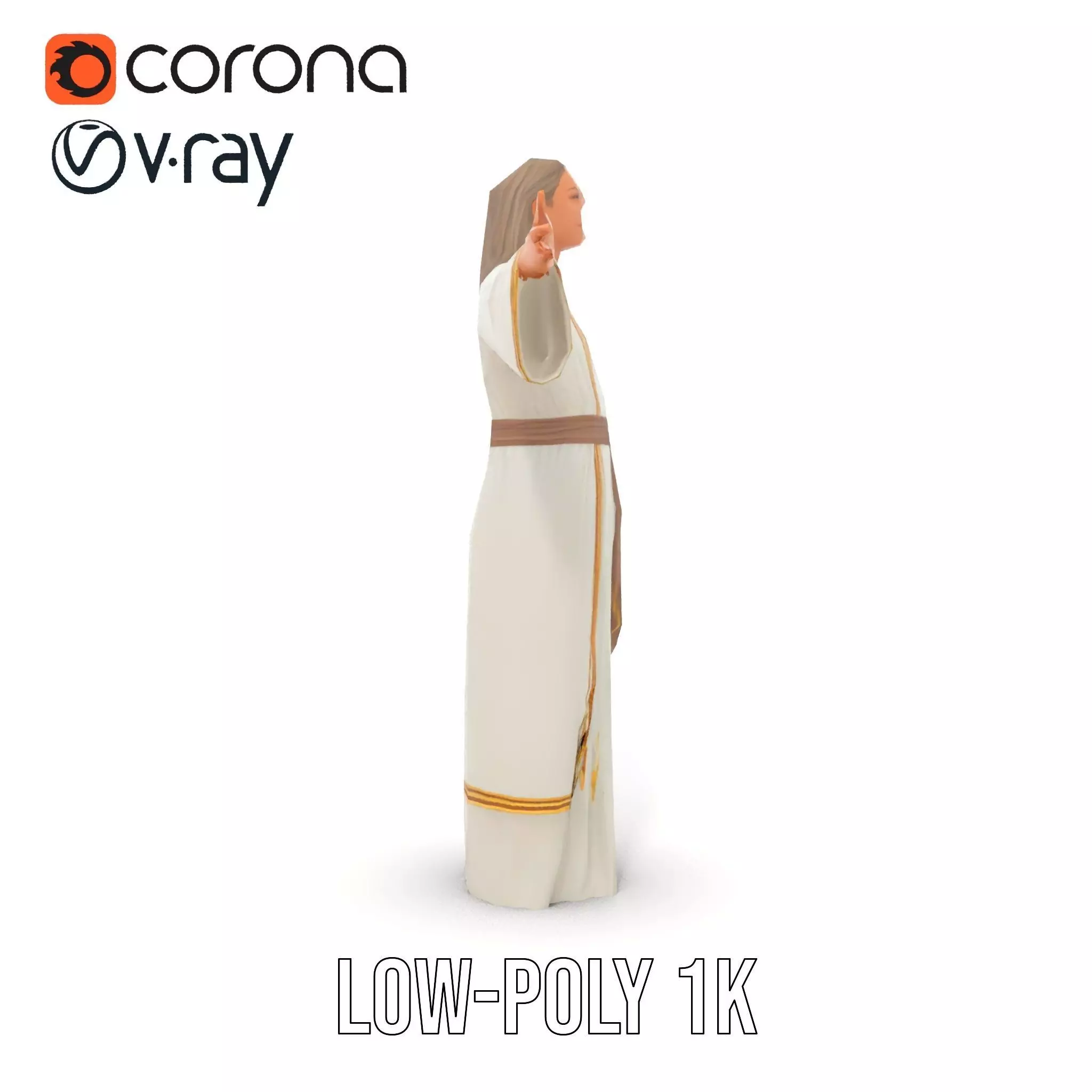 Serene Sage Robe model pack Low-poly 3D model_6