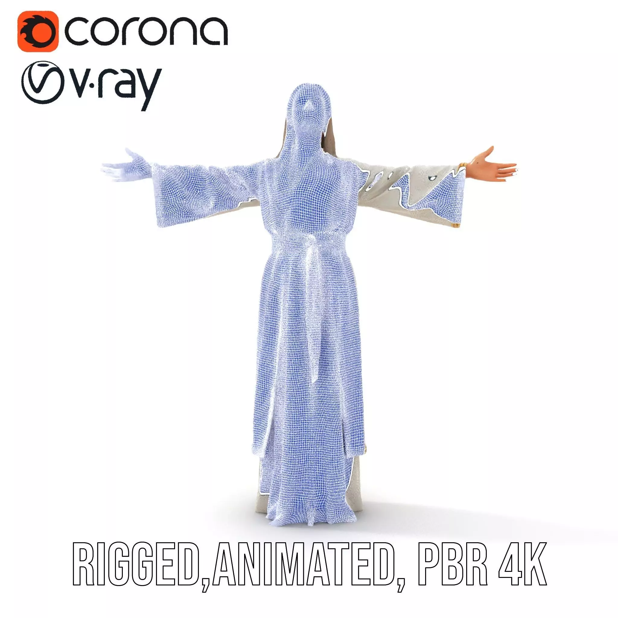 Serene Sage Robe model pack Low-poly 3D model_34