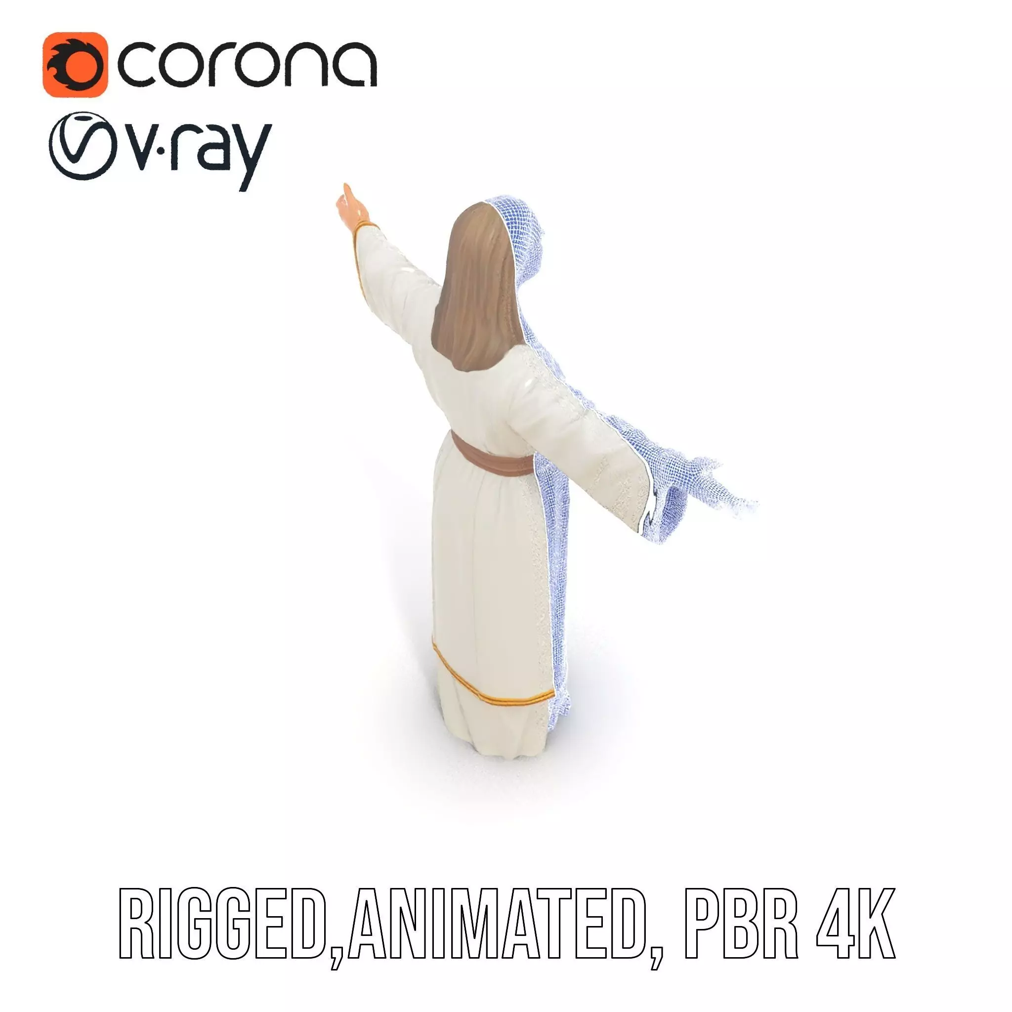 Serene Sage Robe model pack Low-poly 3D model_14