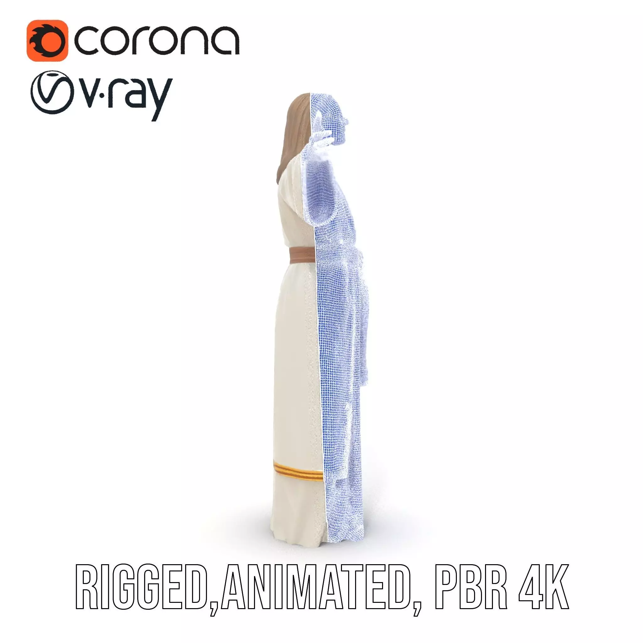 Serene Sage Robe model pack Low-poly 3D model_32