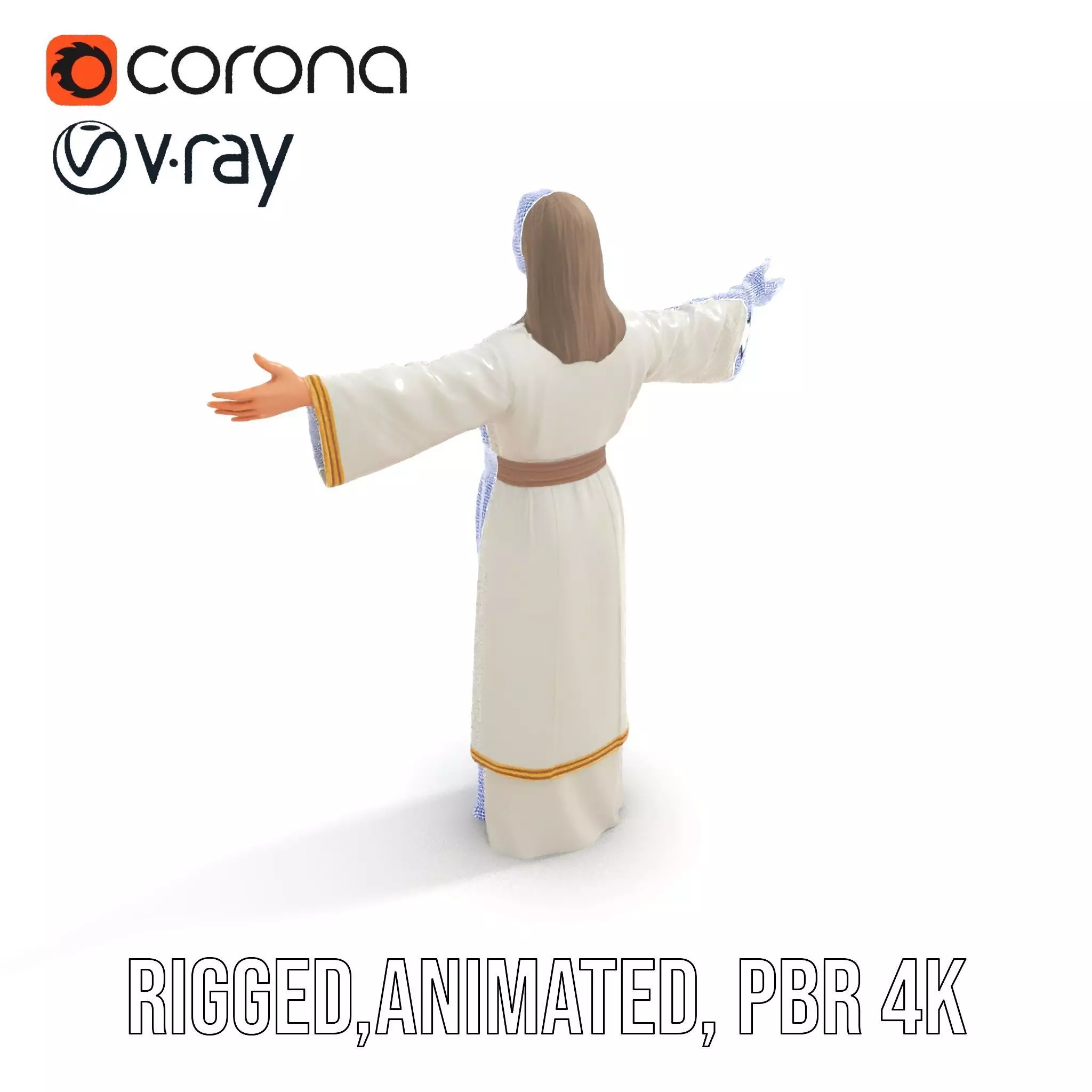 Serene Sage Robe model pack Low-poly 3D model_19