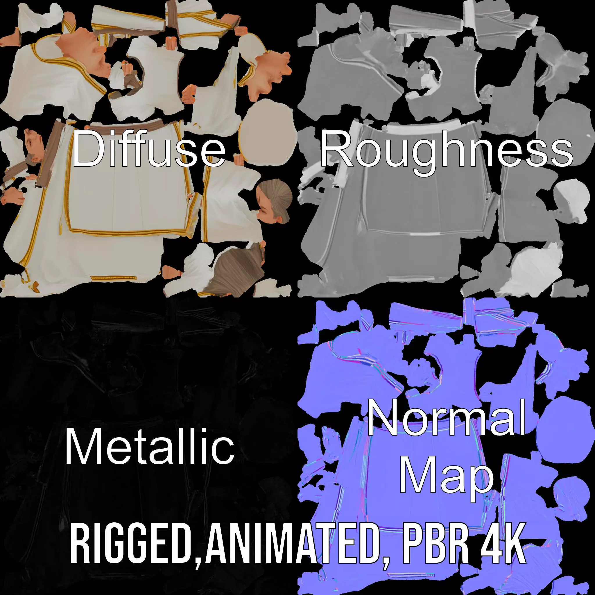 Serene Sage Robe model pack Low-poly 3D model_3