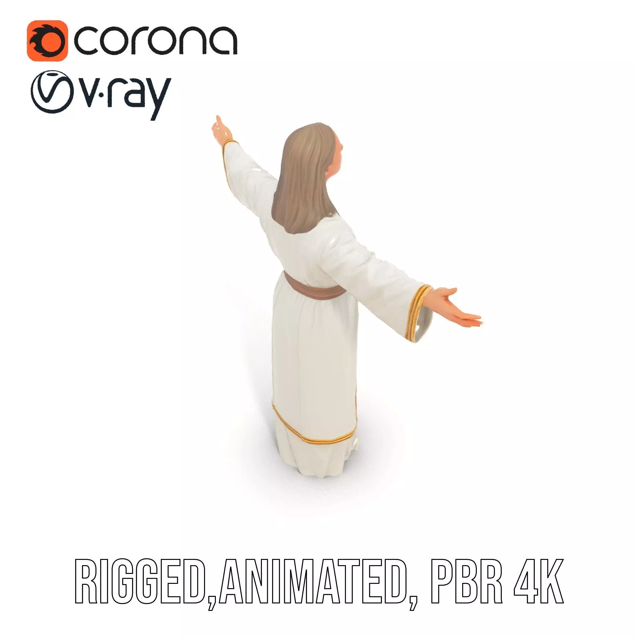 Serene Sage Robe model pack Low-poly 3D model_27