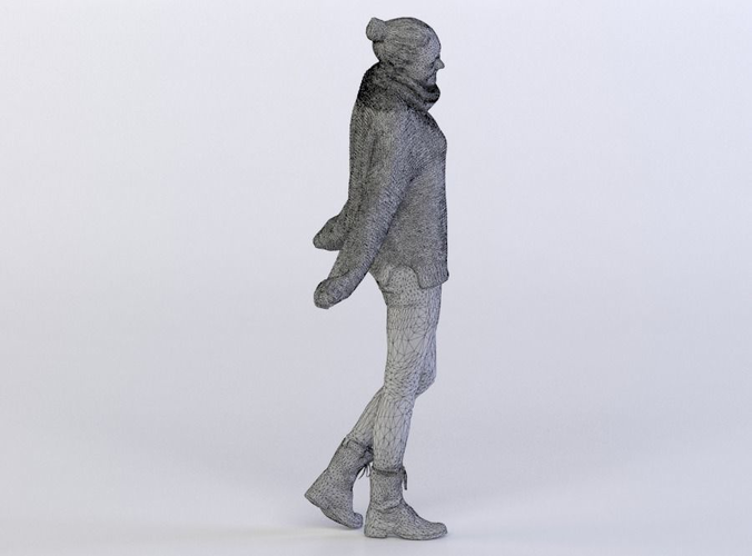 Julia 0205 Woman in a sweater spreading arms