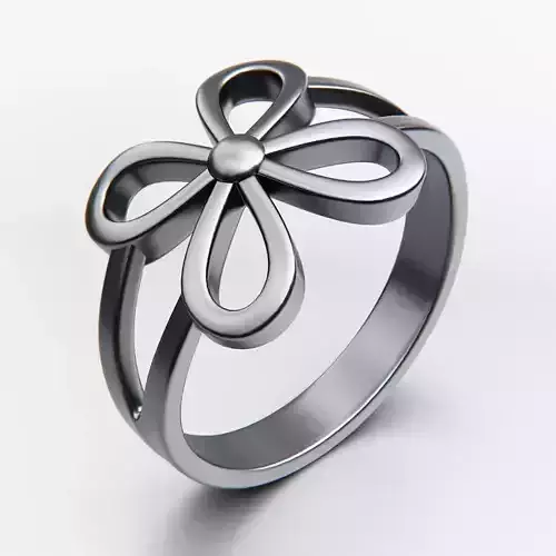 Elegant Loop Flower Ring - Minimalist Floral Jewelry