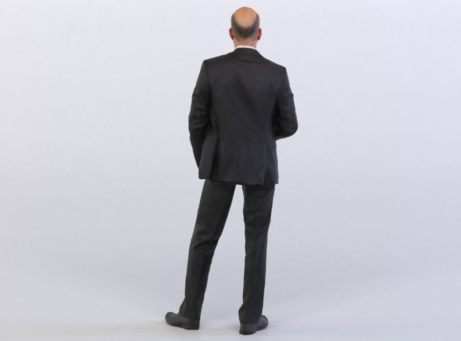 Dave 0298 Man in a Suit Standing, Arm in a Pocket 3D model_2
