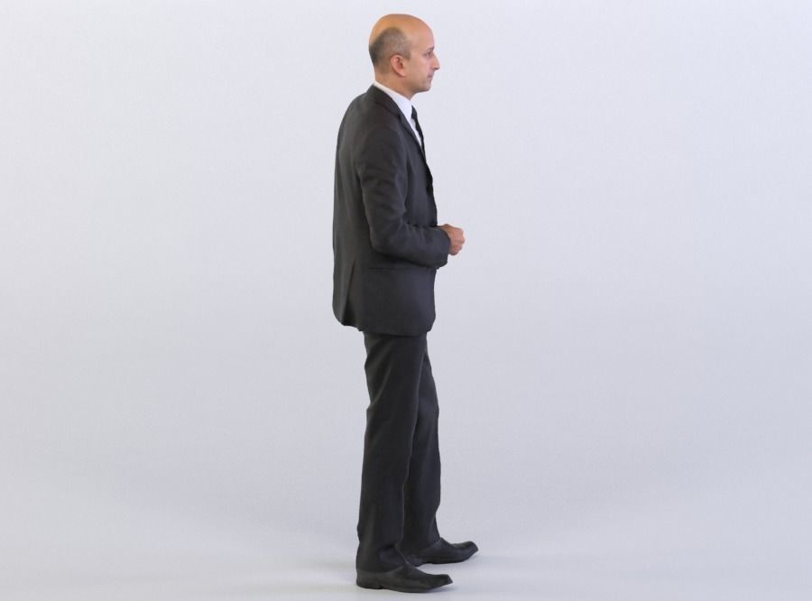 Dave 0298 Man in a Suit Standing, Arm in a Pocket 3D model_3