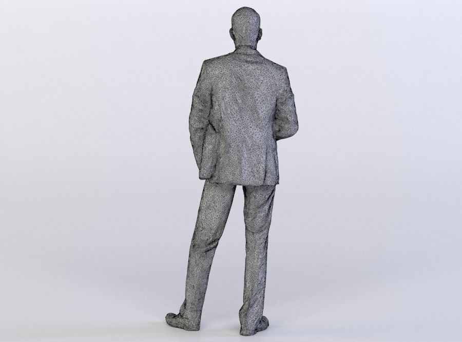 Dave 0298 Man in a Suit Standing, Arm in a Pocket 3D model_6