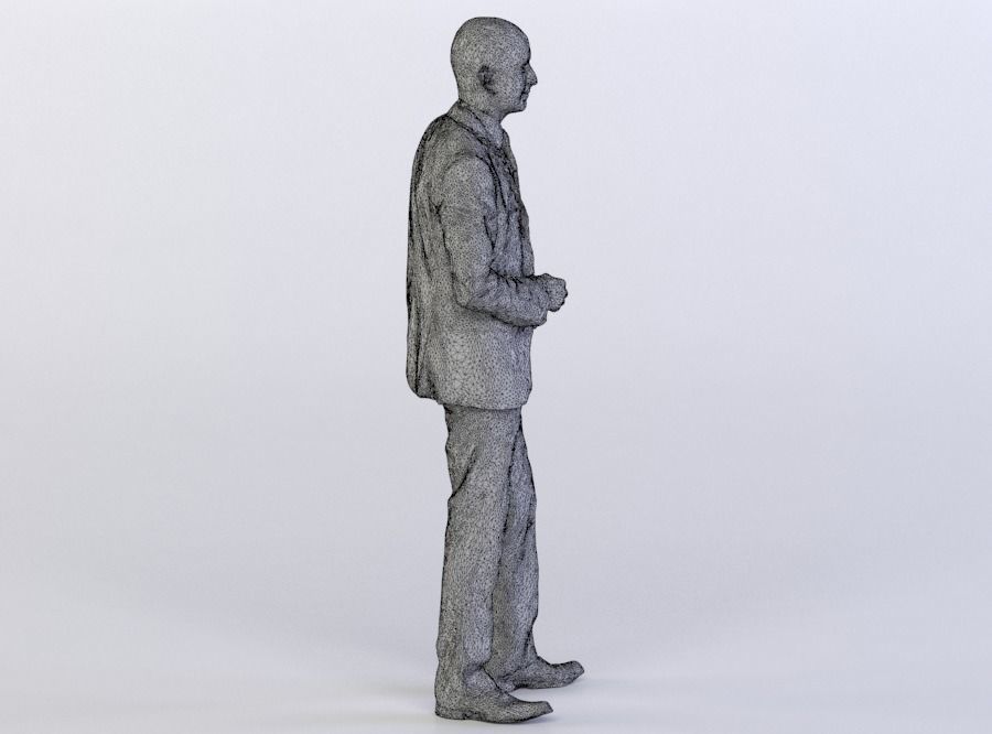 Dave 0298 Man in a Suit Standing, Arm in a Pocket 3D model_7