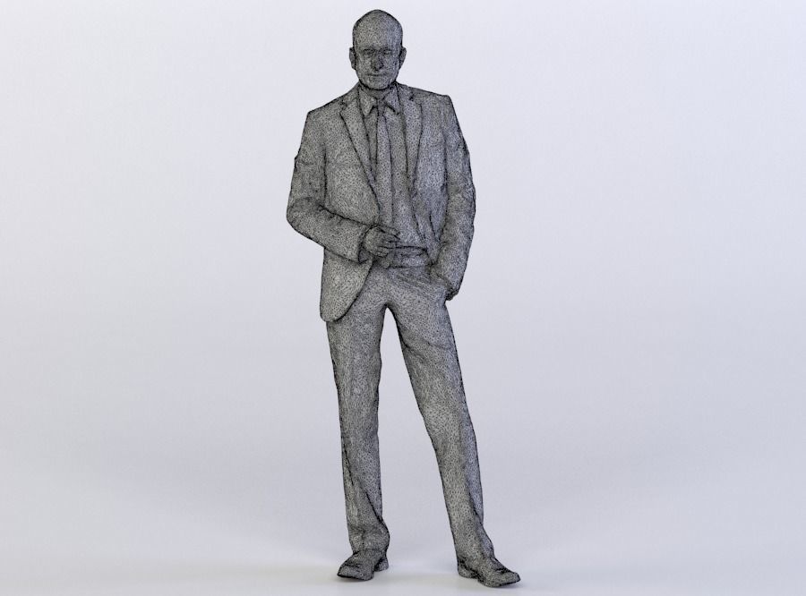 Dave 0298 Man in a Suit Standing, Arm in a Pocket 3D model_4