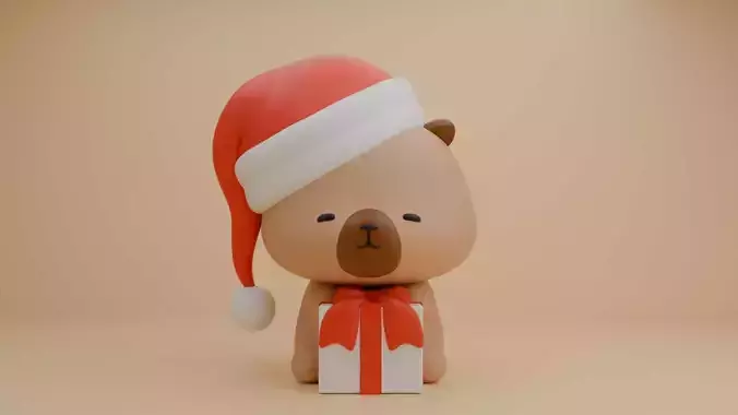 Christmas capybara 12 3D print model