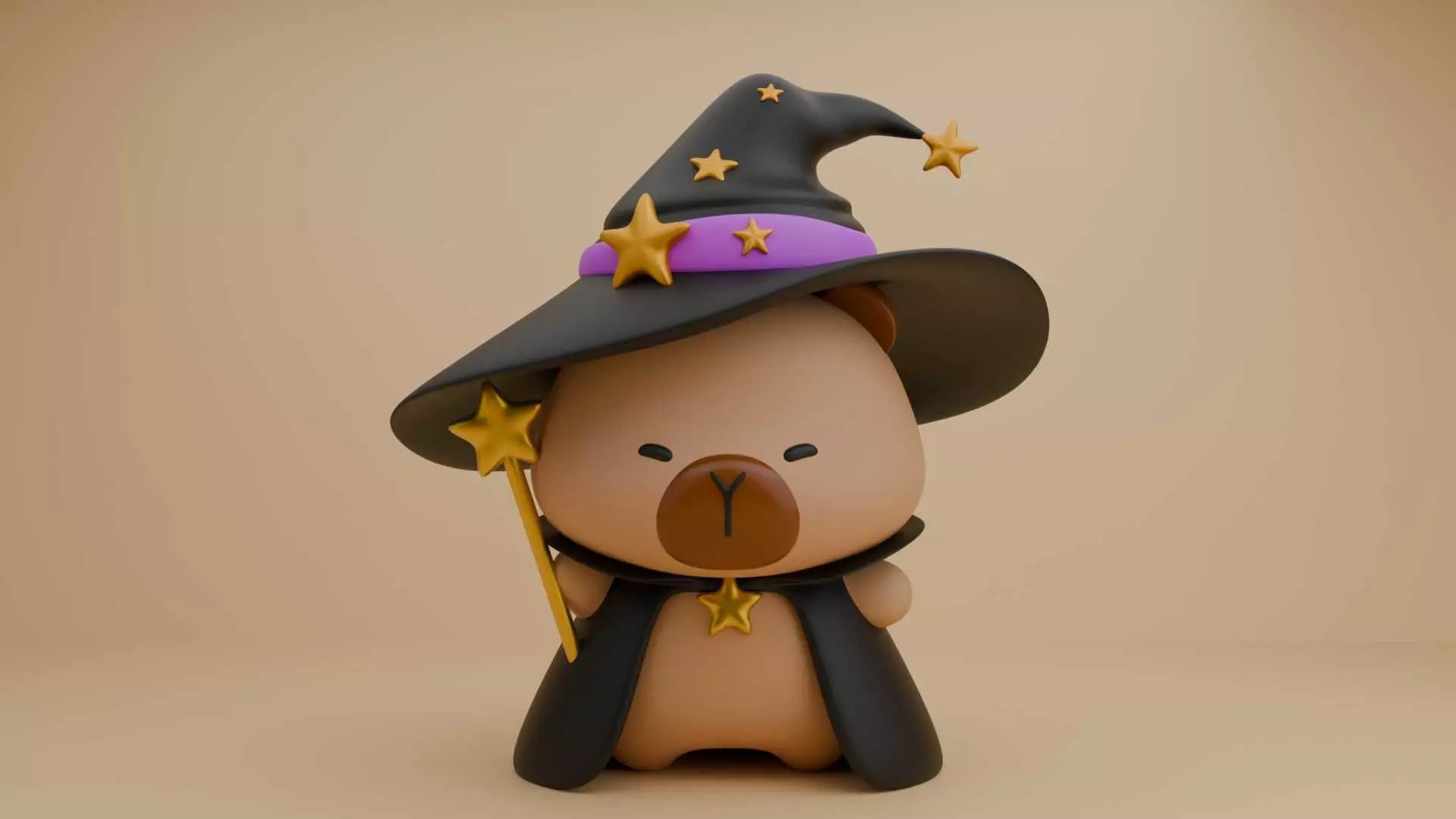 Halloween wizard capybara 10 3D print model