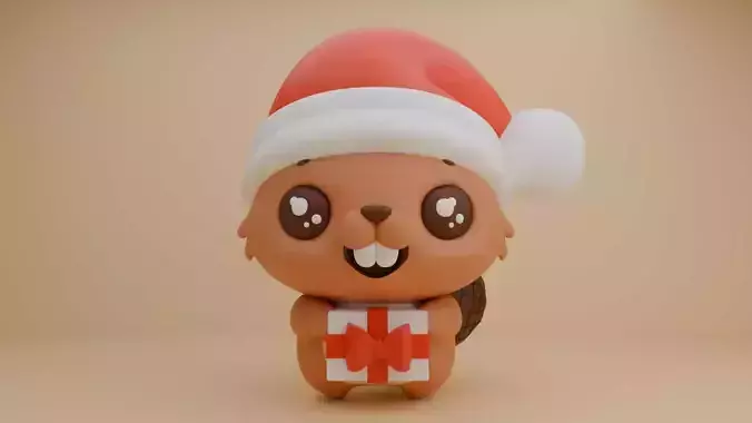 Christmas beaver 05 3D print model