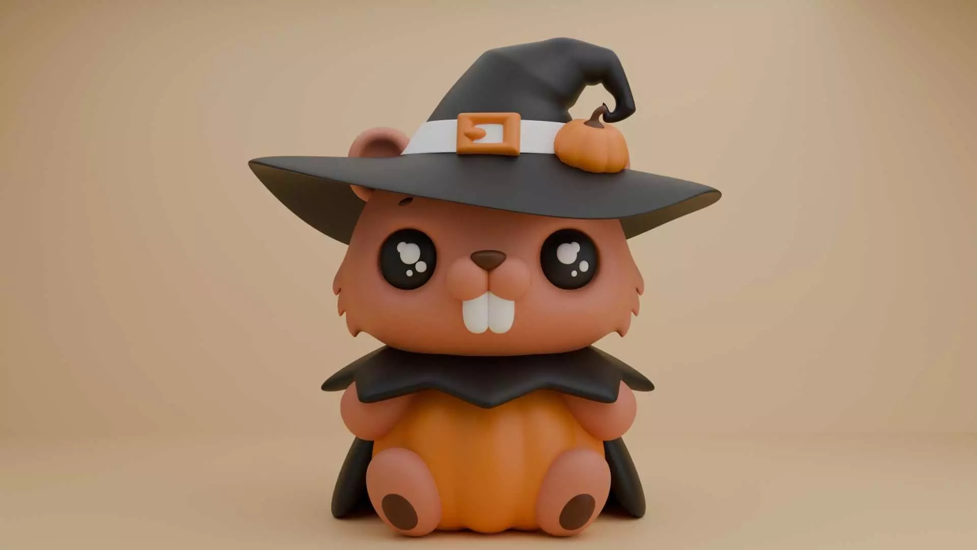 Halloween wizard beaver 03 3D print model_9