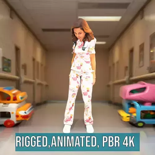 Pastel Nurse Uniform model pack