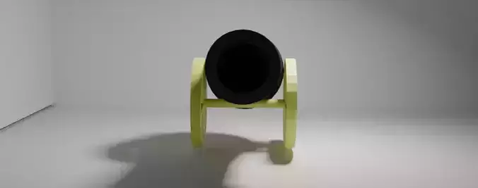 Stylized Cannon obj fbx ply stl blend textured Low-poly 3D model