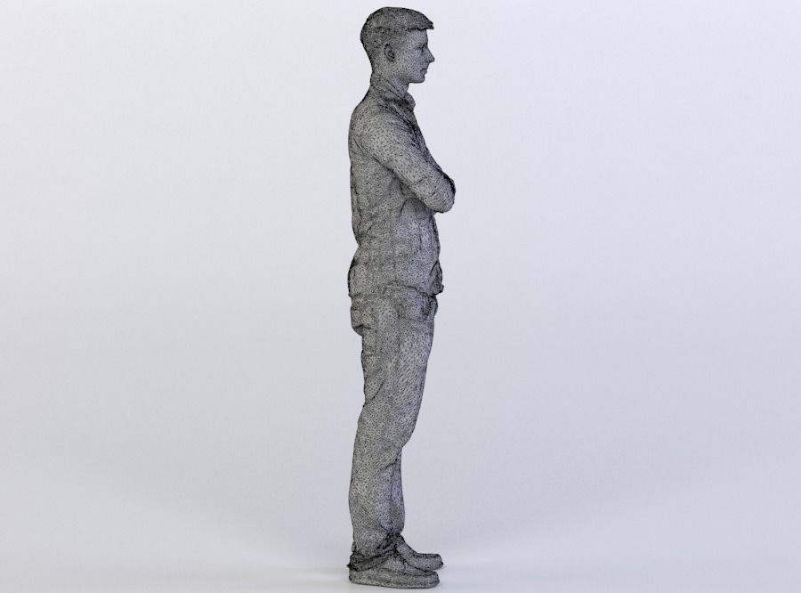 Aaron 0079 Man Standing, Arms folded, Serious expression 3D model_7