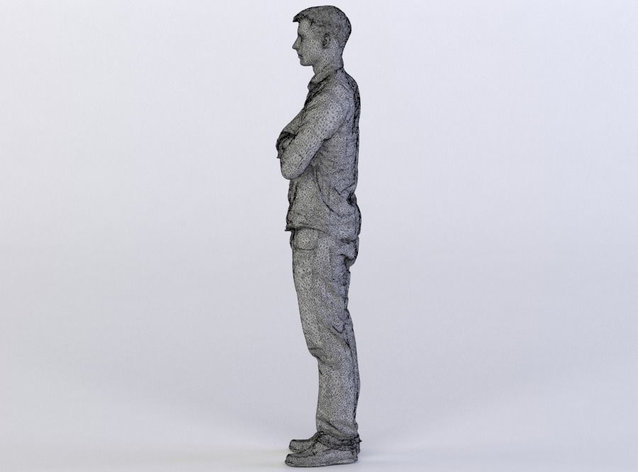 Aaron 0079 Man Standing, Arms folded, Serious expression 3D model_5