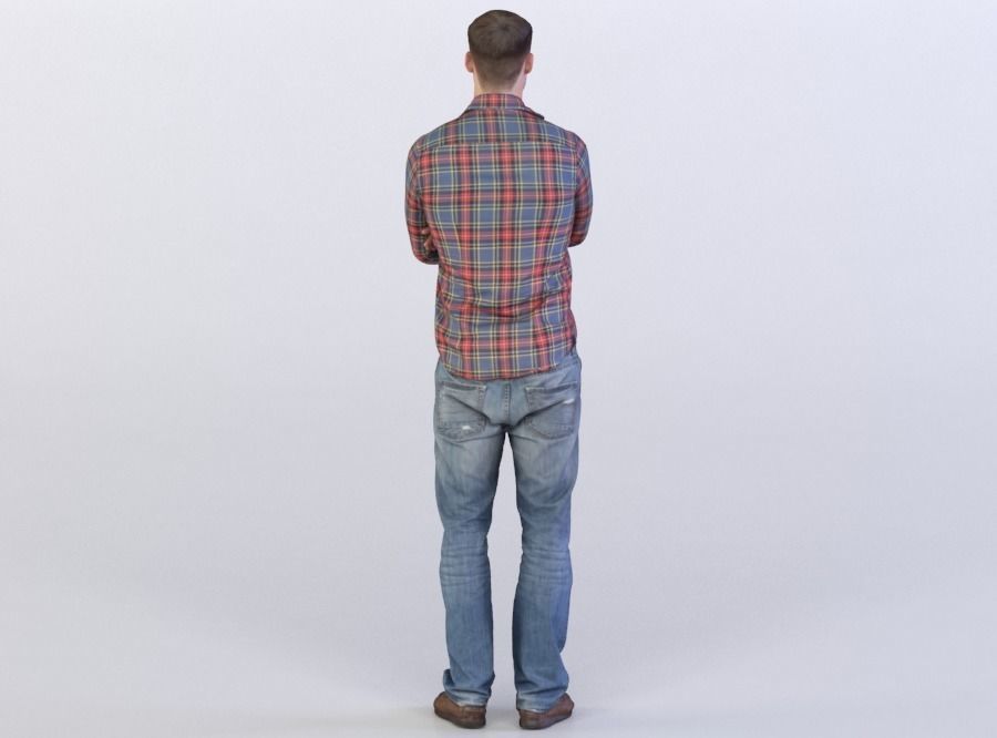 Aaron 0079 Man Standing, Arms folded, Serious expression 3D model_2