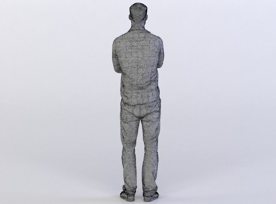 Aaron 0079 Man Standing, Arms folded, Serious expression 3D model_6