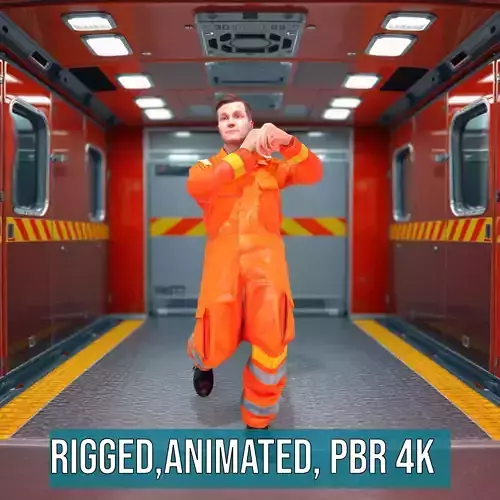 Safety Worker Orange Uniform model pack