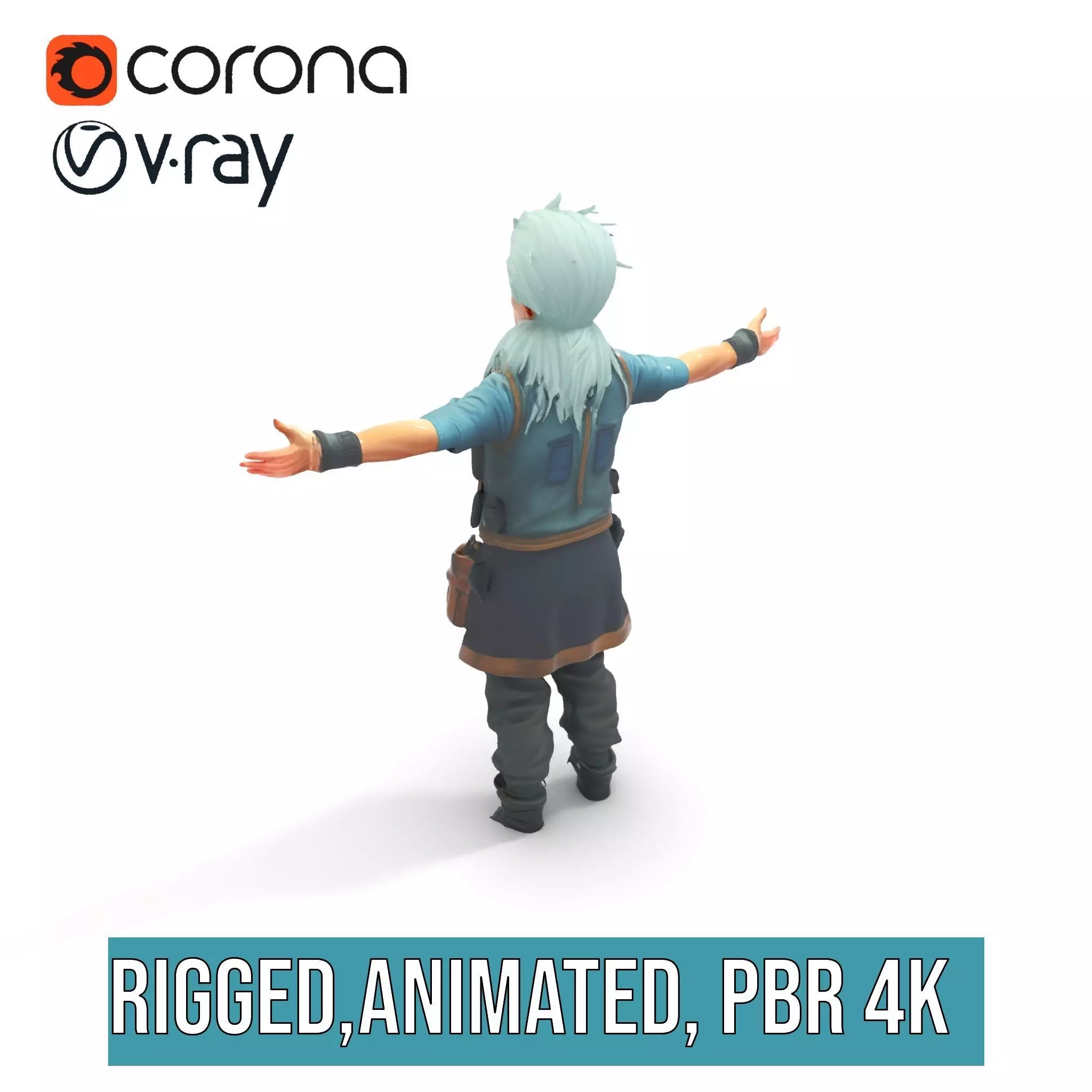Workshop Wizard Character model pack Low-poly 3D model_16