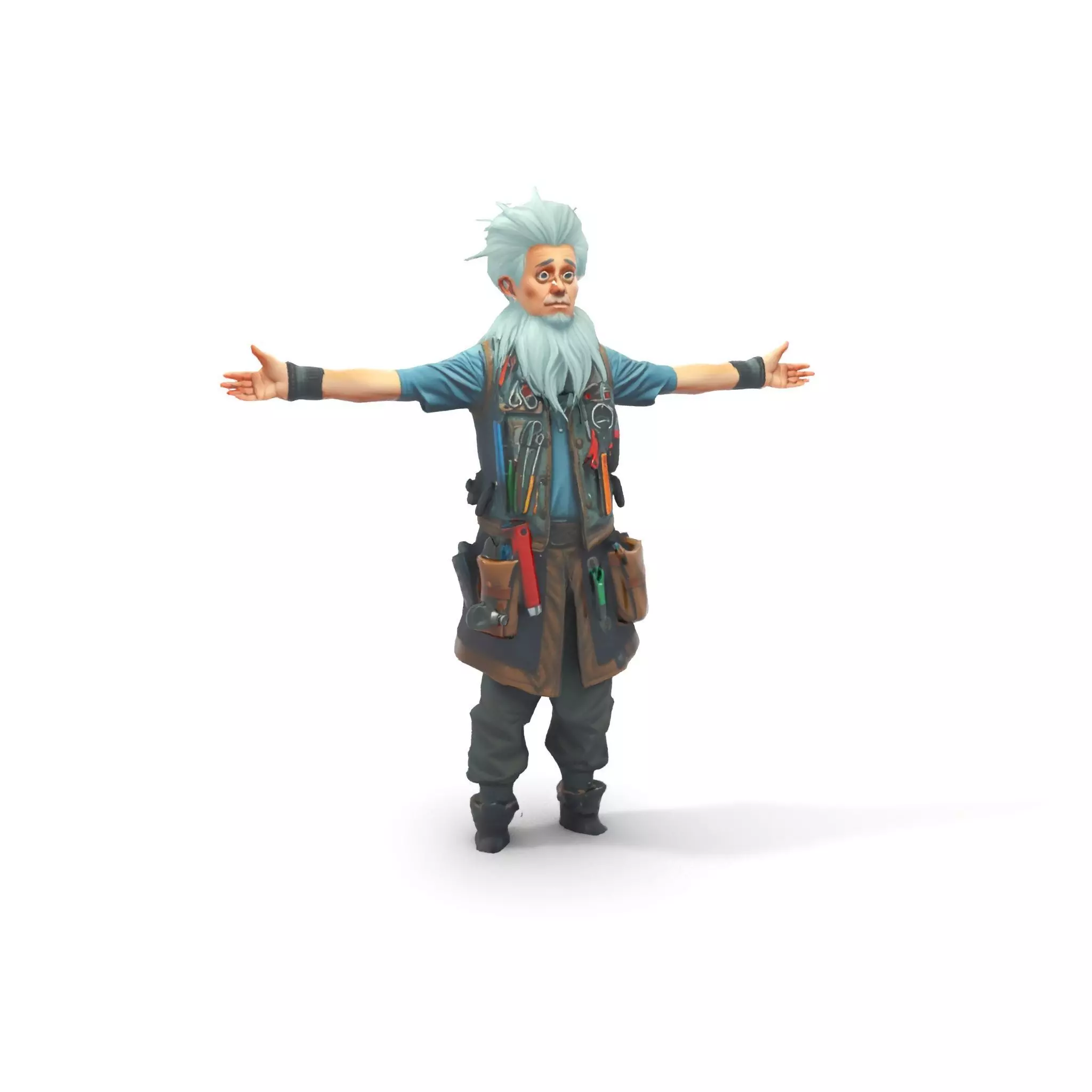 Workshop Wizard Character model pack Low-poly 3D model_19