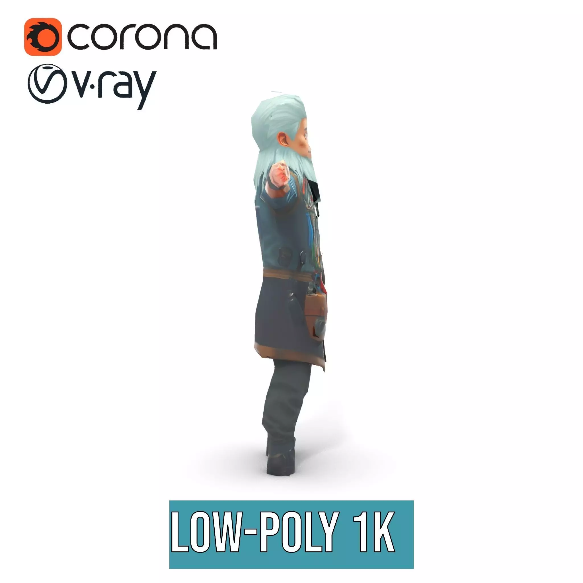 Workshop Wizard Character model pack Low-poly 3D model_10