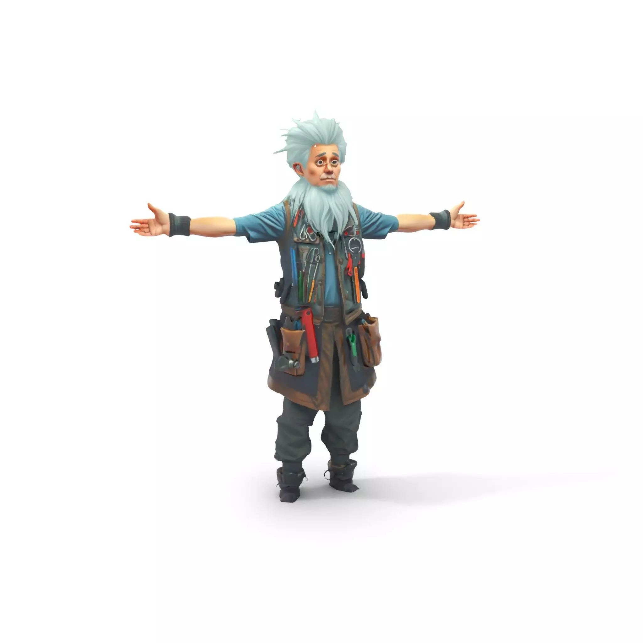 Workshop Wizard Character model pack Low-poly 3D model_7