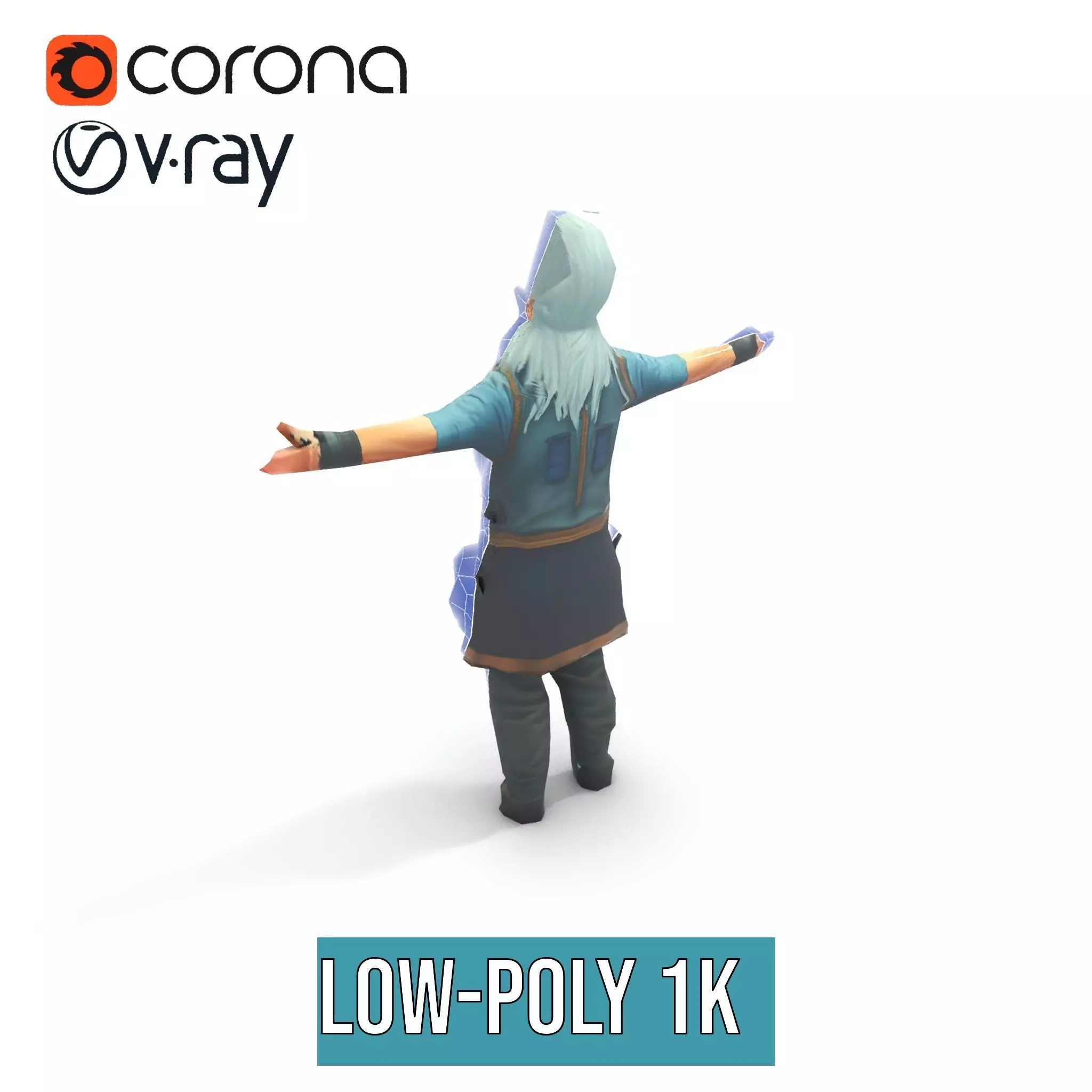 Workshop Wizard Character model pack Low-poly 3D model_6
