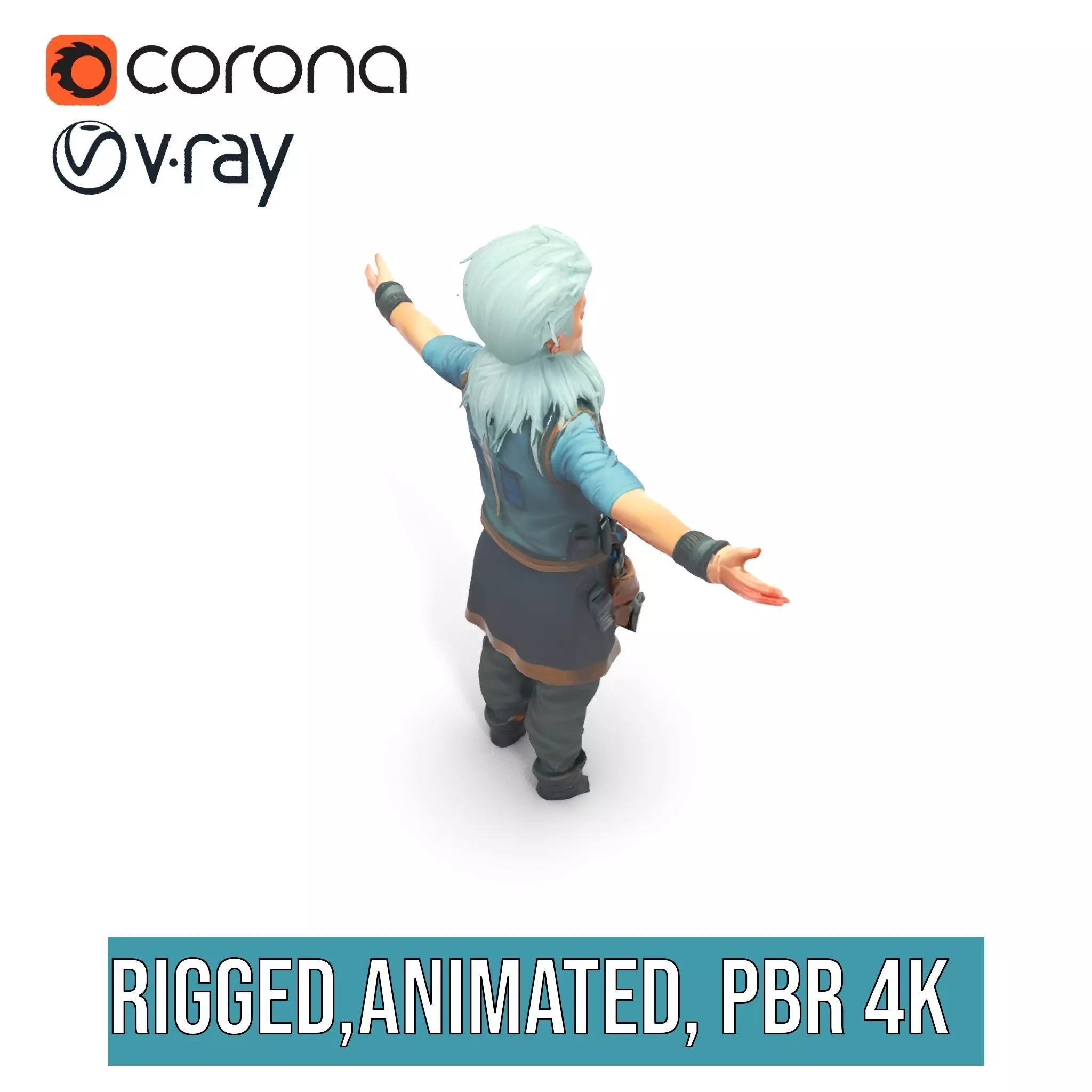 Workshop Wizard Character model pack Low-poly 3D model_13