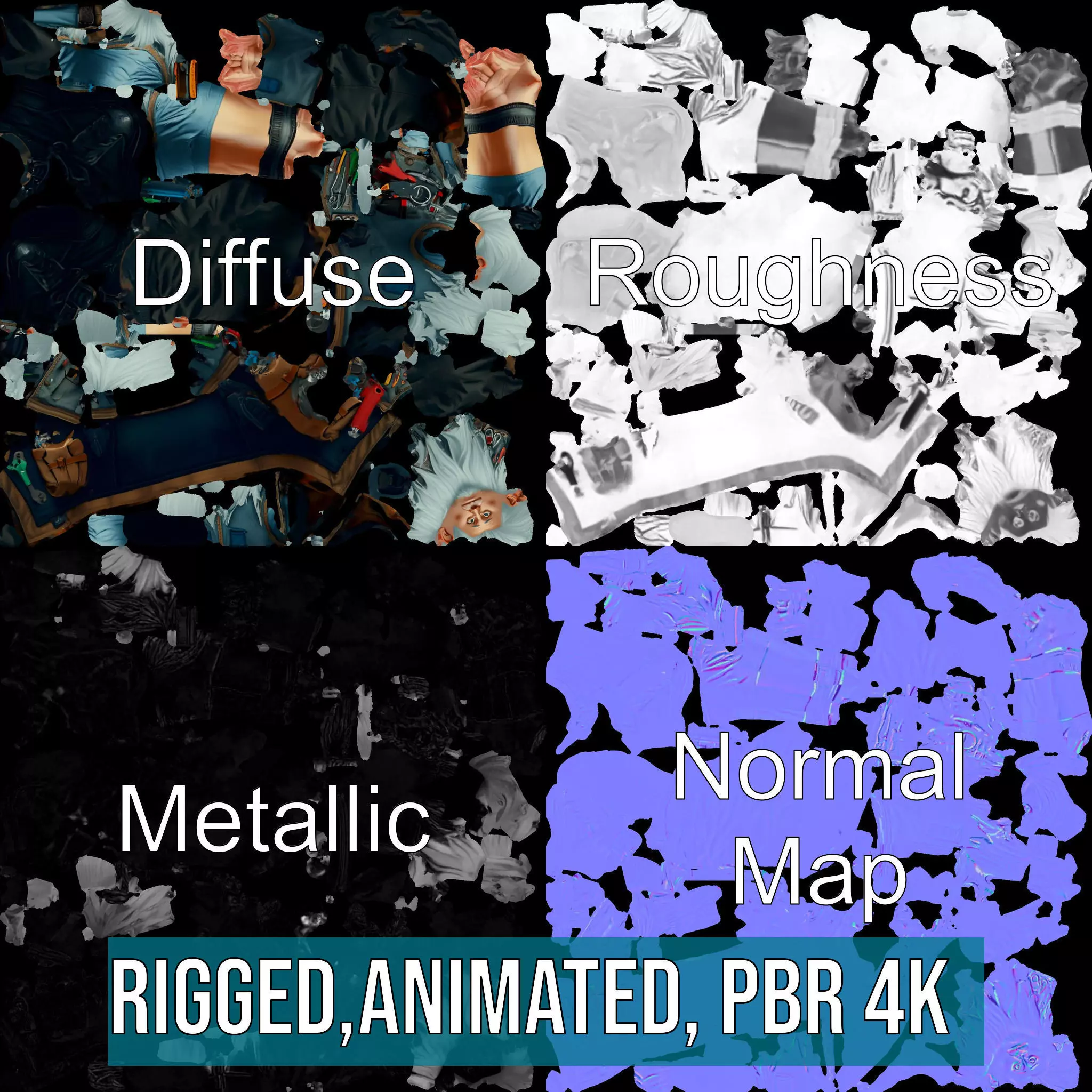 Workshop Wizard Character model pack Low-poly 3D model_3