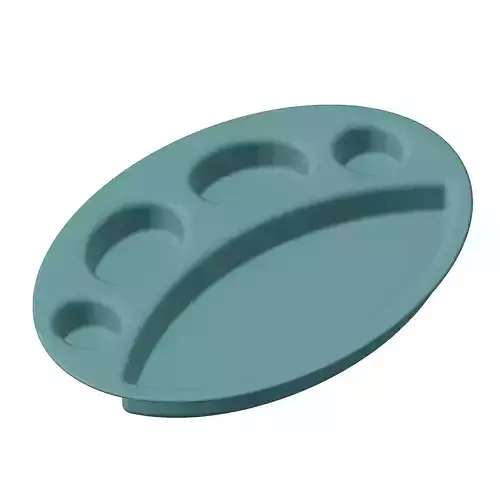 Plastic Oval Plate 3D model 2