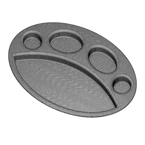 Plastic Oval Plate 3D model 5