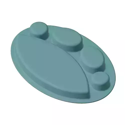 Plastic Oval Plate 3D model 3