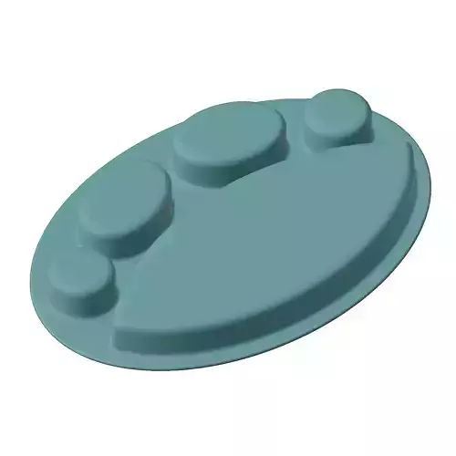 Plastic Oval Plate 3D model 4