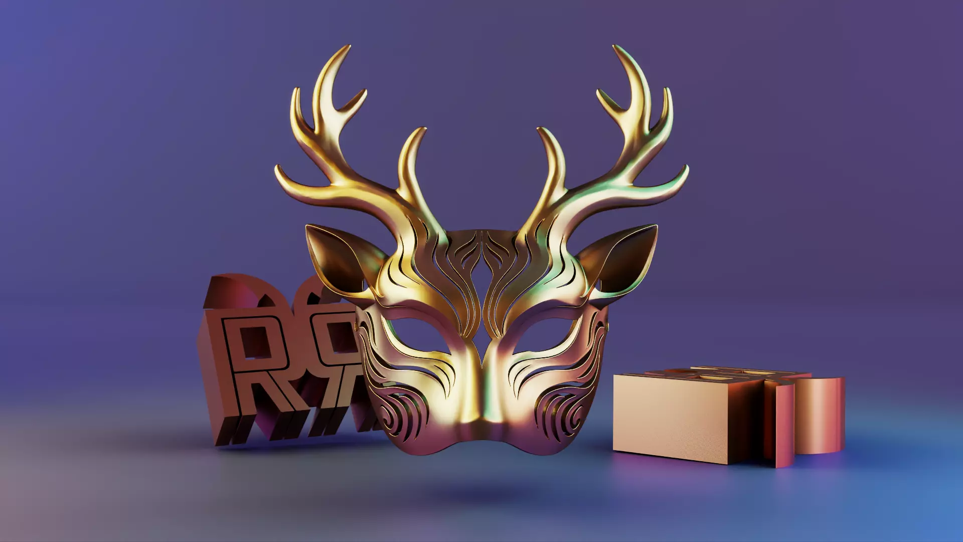 Mystic Deer Mask 3D print model