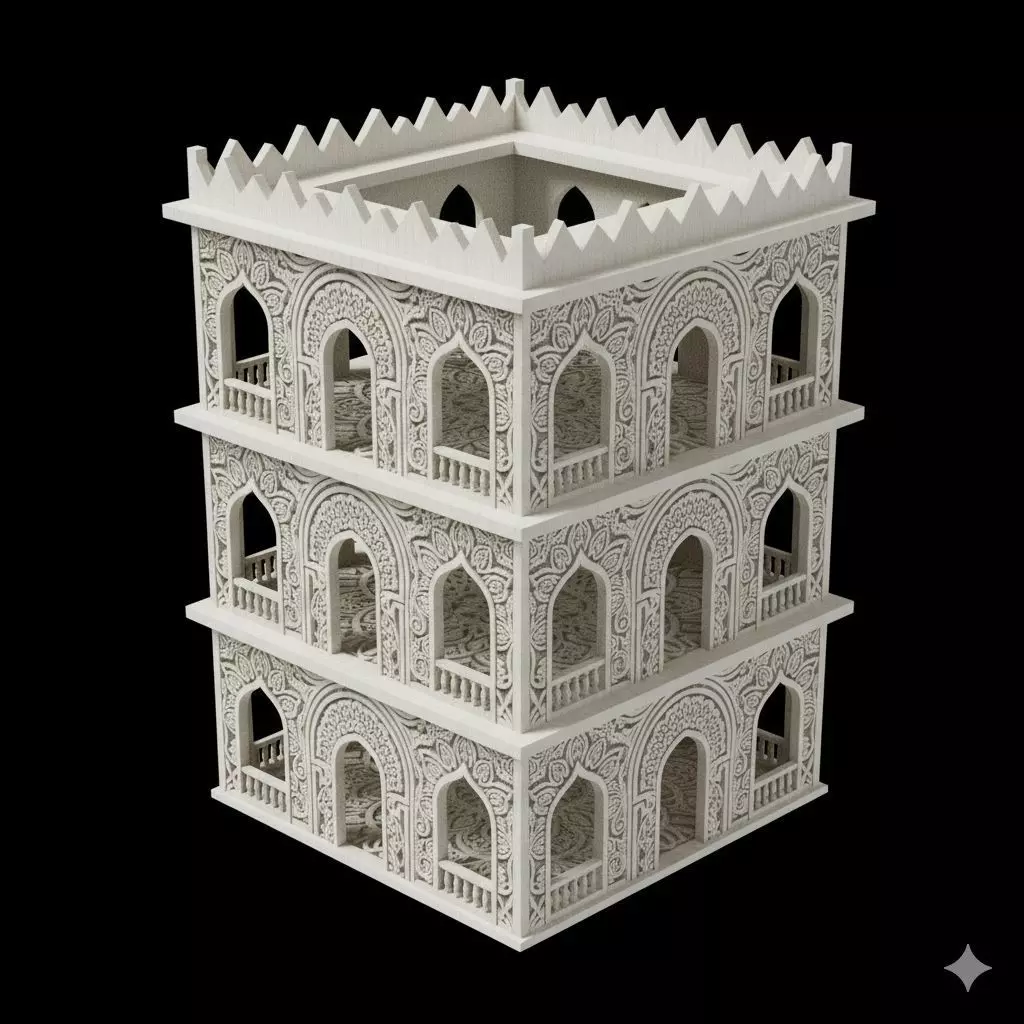 Hollow Empty Building Design 3D print model